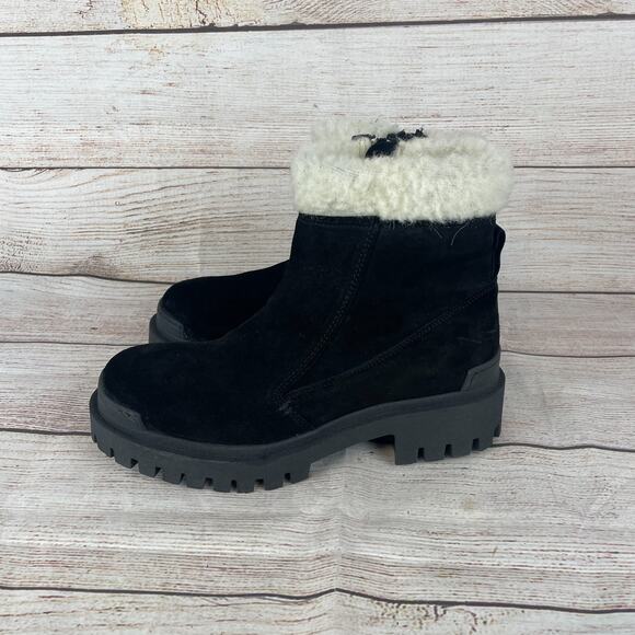 Miz Mooz Hessy Womens Sz EU 39 US 6.5-7 Ankle Boots Black Suede Wool Lining - Picture 6 of 9